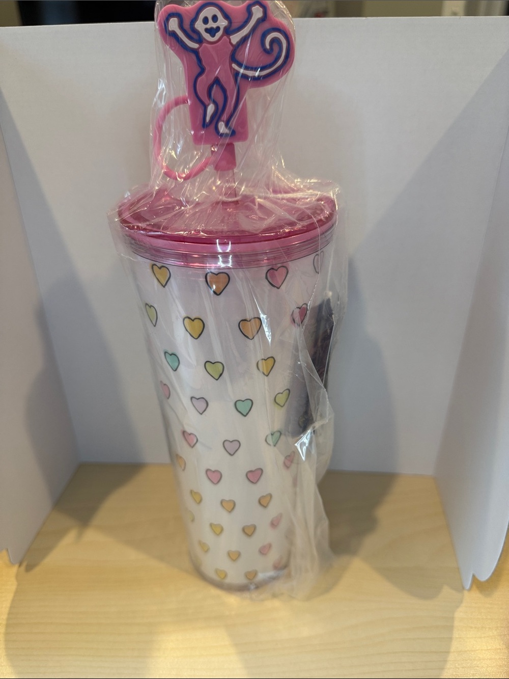 NWT Roller Rabbit x Target Heart Pattern Pink Lid Travel Tumbler